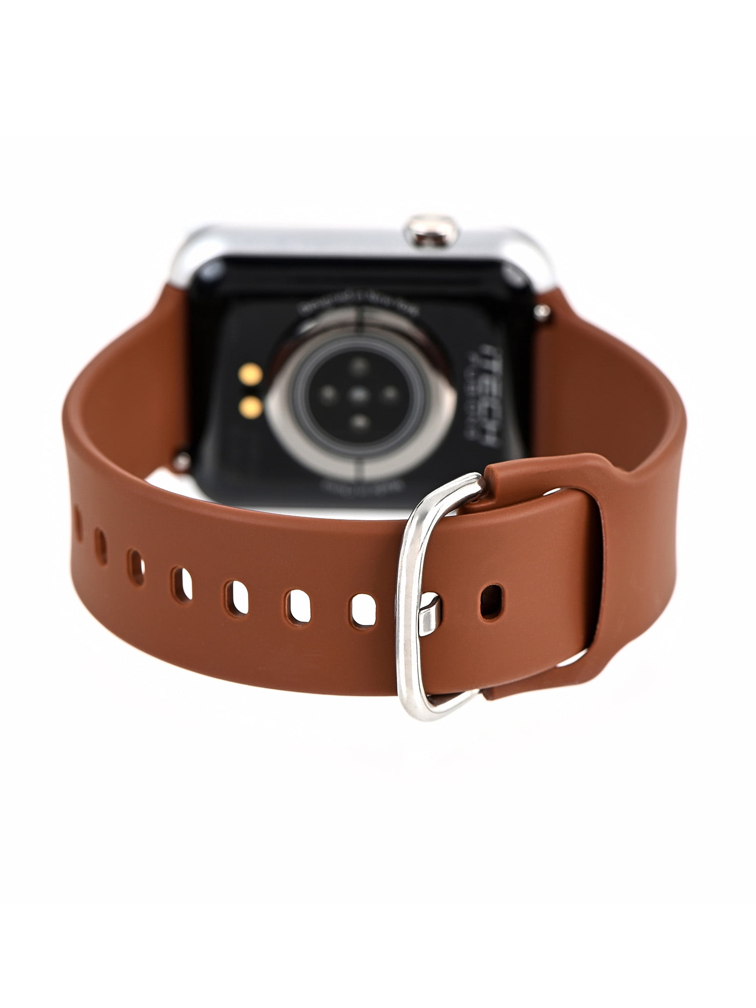 iTech Fusion 3 Unisex Adult Rectangular Smart Watch, Chocolate, Silicone Strap