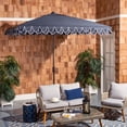 thumbnail image 2 of Safavieh Elegant 7.5' Market Crank Square Patio Umbrella, Navy/White, 2 of 6