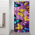 thumbnail image 2 of Purple Yellow Blue Butterfly Pattern Shower Curtain 36"x72" ,Bathroom Decorative Shower Curtains Set with 12 Hooks,Modern Waterproof Washable Shower Curtain, 2 of 6