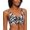 Black, variant on BAR III Women's Black Printed Stretch Removable Cups Lined Drawstring Deep V Neck Adjustable Heat Wave Swimsuit Top M