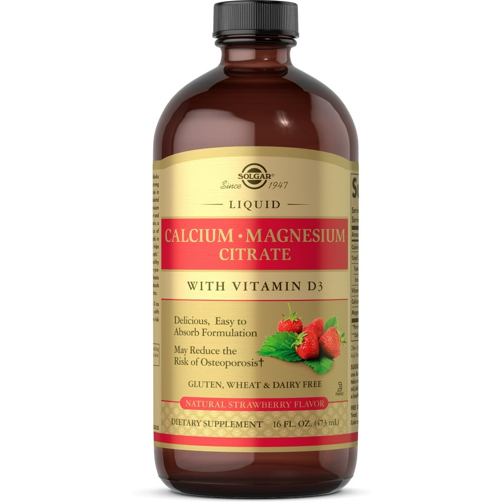 Solgar Liquid Calcium Magnesium Citrate with Vitamin D3 - Natural