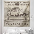 thumbnail image 1 of Wyoming Tapestry, Retro Style Poster Design of Equality State of America Texts and Landscape, Fabric Wall Hanging Decor for Bedroom Living Room Dorm, 5 Sizes, Dust and Dark Taupe, by Ambesonne, 1 of 1