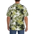 thumbnail image 3 of Uemuo Hawaii Palms Pattern Cotton Linen Short Sleeve Shirts,Casual Lightweight Button Down Shirts,Vacation Beach Summer Tops-X-Large, 3 of 7