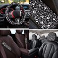 thumbnail image 4 of Uorisanigo Skull Floral Auto Accessories Set 14 Pcs with Cars Seat Covers and Steering Wheel Cover Car Headrest Cover Seat Belt Pads Armrest Cover and Water Cup Pad Keychain Soft Fit Car SUV, 4 of 6
