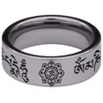 thumbnail image 4 of Tibetan Prayer Tungsten Carbide Ring, 4 of 9