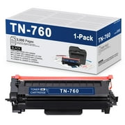 TN760 Toner Cartridge High Yield Replacement for Brother  TN760 TN730 for MFC-L2710DW Printer (1BK)