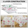 thumbnail image 6 of Honellaty Floral Tablecloth Rectangle, Spring Vinyl Table Cloth with Flannel Backing, Heavy Duty PVC Table Cover for Dining, Kitchen, Party, Mother's Day(60×120 Inch) Pink Rose, 6 of 7