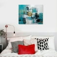 thumbnail image 4 of Nawypu Abstract Canvas Wall Art Pictures for Living Room Wall Decoration Blue Artwork for Walls Teal Pictures for Bedroom Wall Decor Neutral Painting Graffiti Wall Art Canvas Prints Office Posters, 4 of 4