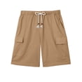 thumbnail image 4 of GENTS BLISS Cargo Men Linen Shorts Elastic Waist Drawstring Shorts for Men Summer Beach Shorts with Pockets, 4 of 11
