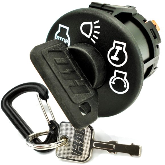 HD Switch Démarreur Allumage Switch Remplace John Deere Série X300 X304 X310 X320 X324 X330 X340 X350 X360 X370 X380 X384 X390 X500 X520 X530 X534 X540 avec 1 Parapluie et 1 Clé en Acier et Mousqueton