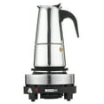 thumbnail image 5 of Stainless Steel Espresso & Moka Coffee Maker Set with 110V US Plug Electric Stove - 4-Cup Capacity, European Sleek Design, Rust-Resistant, Easy Clean, Compact Size for Home Kitchen, Milk Heating, 5 of 5