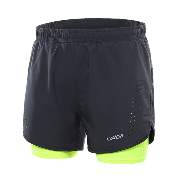 Shorts Deportivos Pantalones cortos para correr 2 en 1 para hombre, pantalones cortos de ciclismo de Lixada Shorts Deportivos
