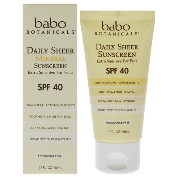 Babo Botanicals Daily Sheer Sunscreen SPF 40, 1.7 Fl Oz