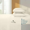thumbnail image 3 of Couture Charm Authentic Heavy Quality 1000-TC Combed Cotton Twin-XL Size 4-Pcs Sheet Set Fits Upto 23-26" Deep Pocket (Solid, Ivory), 3 of 4