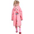 thumbnail image 3 of Poncho de lluvia unisex impermeable para niños chaqueta de lluvia rosa, 3 of 7