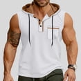 thumbnail image 2 of HappyYEE Men's Hooded Tank Tops Pullover Sleeveless Shirts with Drawstring Workout Gym Training Athletic Tank Top White XXL, 2 of 9