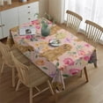 thumbnail image 2 of Golden Retriever with Flowers Rectangle Tablecloth 60"x84",Waterproof Polyester Rectangle Table Cloth, Wipeable Spillproof Polyester Tablecloth for Dining, Camping, Indoor and Outdoor, 2 of 5