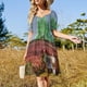 thumbnail image 4 of Vestido de manga corta con paisaje de ciudad esmeralda Cóctel de vestidos vestido mujer verano, 4 of 7