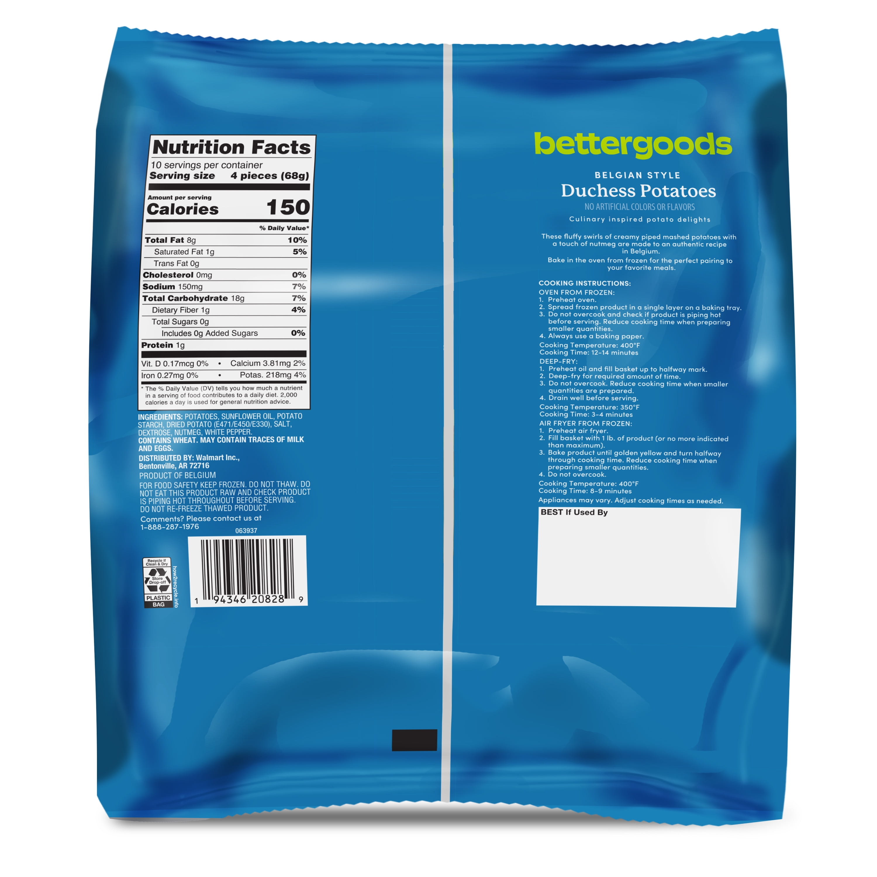 bettergoods Belgian Style Duchess Potatoes, 26.5 oz (Frozen)