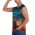 thumbnail image 3 of Goofa Celestial Stag Cosmic Glow Printed Men's Sleeveless T-Shirt - Athletic Gym Workout Tank Top for Men - Moisture-Wicking, UPF 30+ Quick-Dry Muscle Tee-Small, 3 of 8