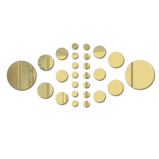 Xiao Hua Espejo de pared, 26 piezas de espejo acrílico adhesivo para pared, calcomanías extraíbles para el hogar, la sala de estar y el dormitorio (dorado)