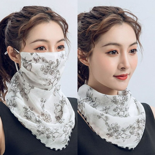 Women Sun Protection Print Scarf Dustproof Neck Scarf Masks