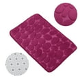 thumbnail image 4 of Unique Bargains Bathroom Rugs Polyester Bath Mat Machine Washable Wine Red Cobblestone Pattern 23.62"x15.75", 4 of 6