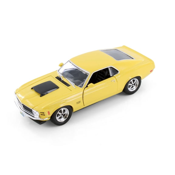 1970 Ford Mustang Boss 429 Hardtop, Yellow - Showcasts 77303D - 1/24 Scale Diecast Model Car