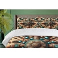 thumbnail image 3 of Ambesonne Rustic Duvet Cover Set, Ethnic Southwestern Feathers, Queen, Redwood and Dark Turquoise, 3 of 6