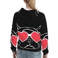 thumbnail image 7 of Kdxio Animal Bulldog French Print Womens Oversized Hoodies Sweatshirts Hooded Pullover Tops Sweaters Casual-Large, 7 of 7