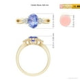 thumbnail image 4 of ANGARA Natural Oval 1.25 ct Tanzanite Split Shank Ring with Trio Diamonds in 14K Yellow Gold for Women (Size-8x6mm) | December Birthstone, Anniversary, Jewelry Gift for Women | Natural Tanzanite Ring, 4 of 8