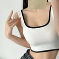 thumbnail image 5 of BLVB Women's Square Neck Crop Tank Tops Slim Color Block Sleeveless Cami Shirts Casual Basic Going out Tops, 5 of 5