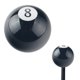 thumbnail image 1 of Dewhel-pomo de cambio negro, 2 1/4 ", 8 bolas, redondo, 3, 4, 5, 6 velocidades, 3/8"-16, para palos de cambio Hurst cromados, 1 of 4