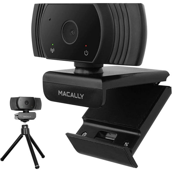 Macally 1080P Webcam with Microphone - Stay Connected Virtually - 120° Wide Angle HD 30FPS USB Computer Camera for Desktop - Web Cam for Streaming, Meetings, Skype, Zoom, PC, Laptop, Mac, Face Time
