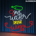 thumbnail image 4 of Glowneon Save Water Drink Wine Neon Sign, Wine Led Sign, Bar Pub Sign, 4 of 5
