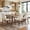 A-Walnut(1table+6chairs), variant on Leovanni Modern 48" 5-Piece Solid Wood Dining Table Set with 4 Upholstered Chairs, Rectangular Kitchen & Dining Room Set, Natural