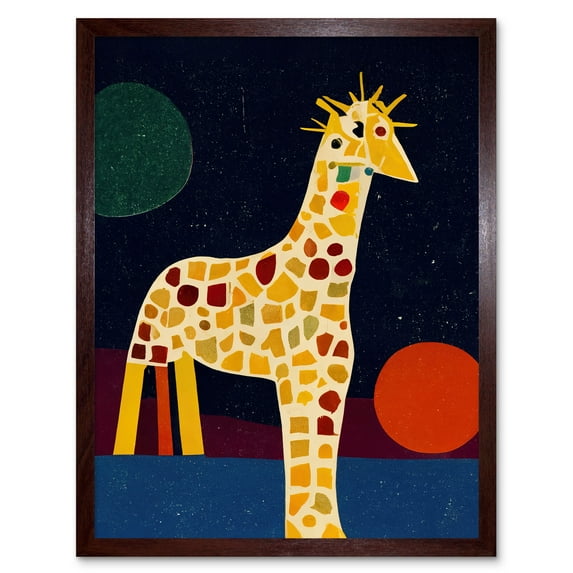 Abstract Giraffe Surreal Cubism Art Print Framed Poster Wall Decor 12x16 inch