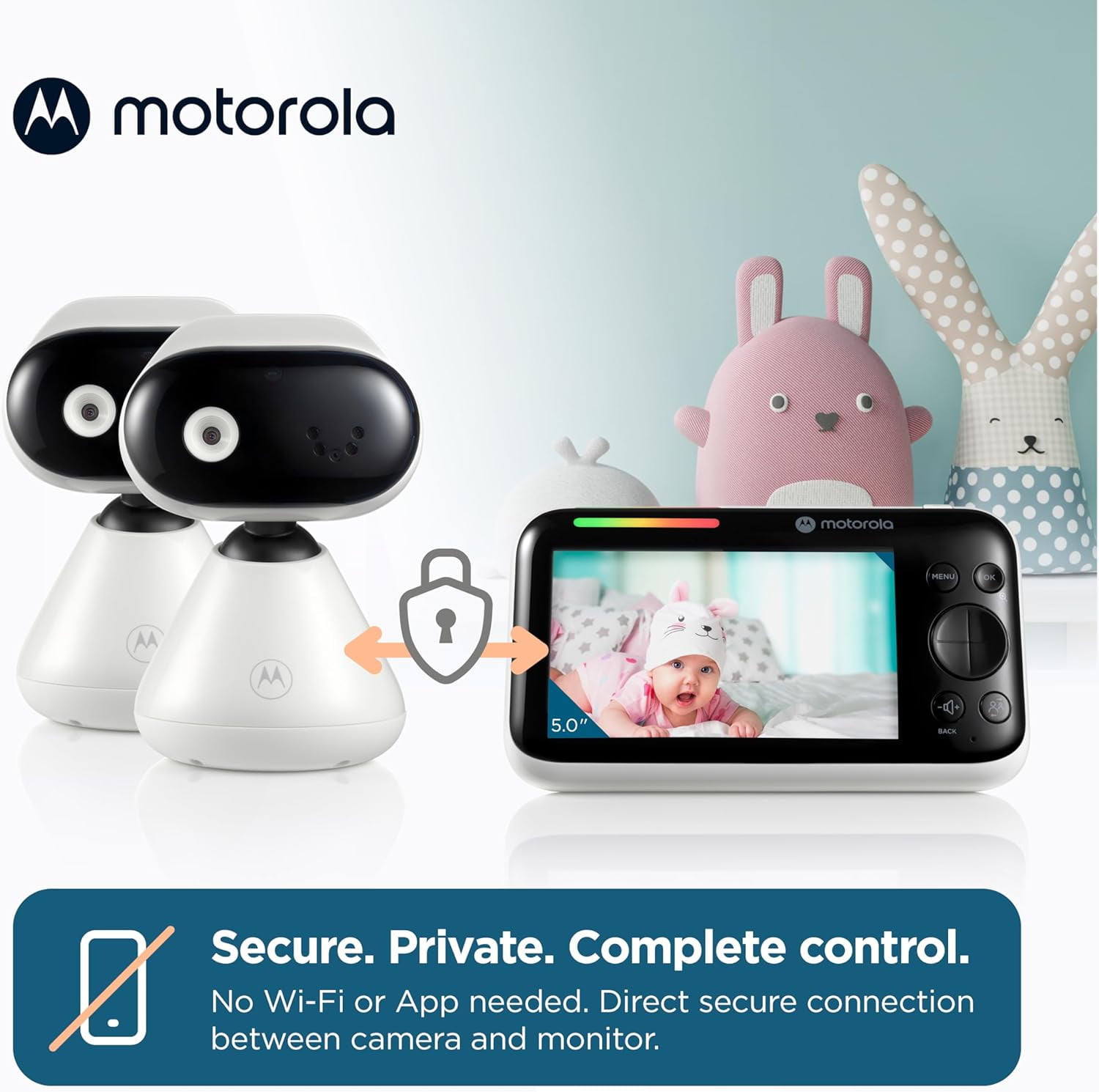 Open Box Motorola PIP1500-2 Video Baby Monitor with Two Cameras for Ages 0-3