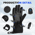 thumbnail image 2 of Ski Gloves, Touchscreen Snowboard Gloves with Pocket, Waterproof Snow Gloves for Cold Weather, Winter Gloves Warm for Men & Women, Suitable for Driving/Cycling/Running/Hiking(Black), 2 of 7