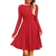 thumbnail image 1 of Vestido PRETTYGARDEN Rojo de Punto Acanalado con Mangas Largas Talle S, 1 of 8