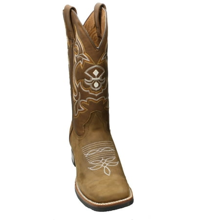 

Men s Boots Western Rodeo Cowboys genuine Leather Square Toe Botas Vaqueras Rodeo La Carreta