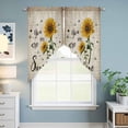 thumbnail image 6 of Swag Valance Curtains for Windows, Yellow Sunflower Light Filtering Kitchen Curtains with Rod Pocket, Summer Vintage Flower Bee Sunshine Window Treatment Valances for Living Room, 28x36 - 2 PCS, 6 of 9