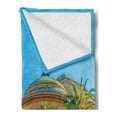 thumbnail image 2 of Sicily Soft Flannel Fleece Throw Blanket, Teatro Massimo in Palermo Architecture with Palm Trees Art History Photo, Cozy Plush for Indoor and Outdoor Use, 70" x 90", Multicolor, by Ambesonne, 2 of 5
