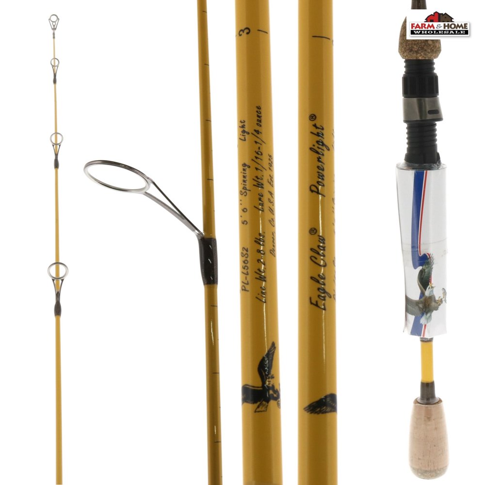 5'6" Eagle Claw Light Spinning Rod 2PC New