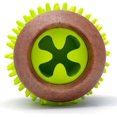 thumbnail image 3 of Dog Ball Toy–Perforated interactive chew toy ball, with bacon scent dental care, soft rubber, textured spikes, sturdy edges, suitable for small and medium-sized dog breeds (green), 3 of 4