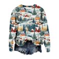 thumbnail image 1 of OJinShaWanO Sweat à Capuche Vert pour Femmes Décontracté Imprimé de Noël 3D Coupe Ample Manches Longues Pull Col Rond, 1 of 3