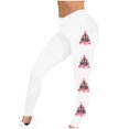 thumbnail image 4 of Aloohaidyvio Christmas Leggings for Women Cute Printed High Wasit Holiday Tights Slim Fit Stretchy Pants, 4 of 5