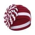 thumbnail image 2 of KIHOUT Beanies Hats Women India Hat Patchwork Braid Muslim Ruffle Chemo Hat Beanie Wrap Cap, 2 of 2