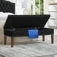 thumbnail image 3 of Plush Tufted Storage Bench Velvet with Wood Frame, 48 " Stylish Seating Solution for Bedroom, Living Room, or Entryway, 3 of 7