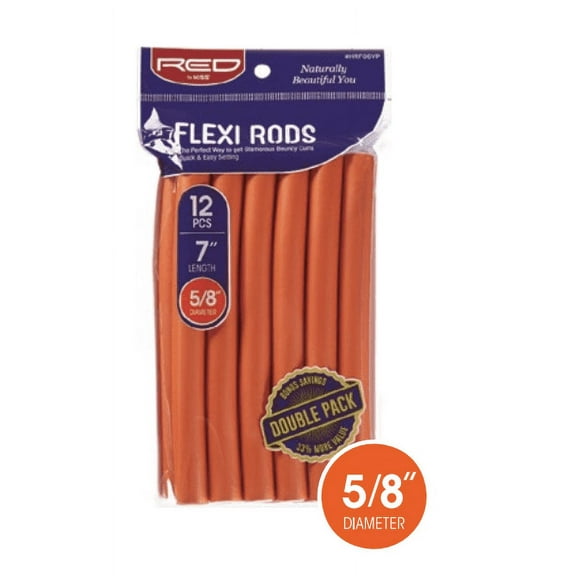 Kiss Flexi Rods 7" -(HRF06VP Flexi Rods 7” 12pcs 5/8” Diameter Value Packs Orange)